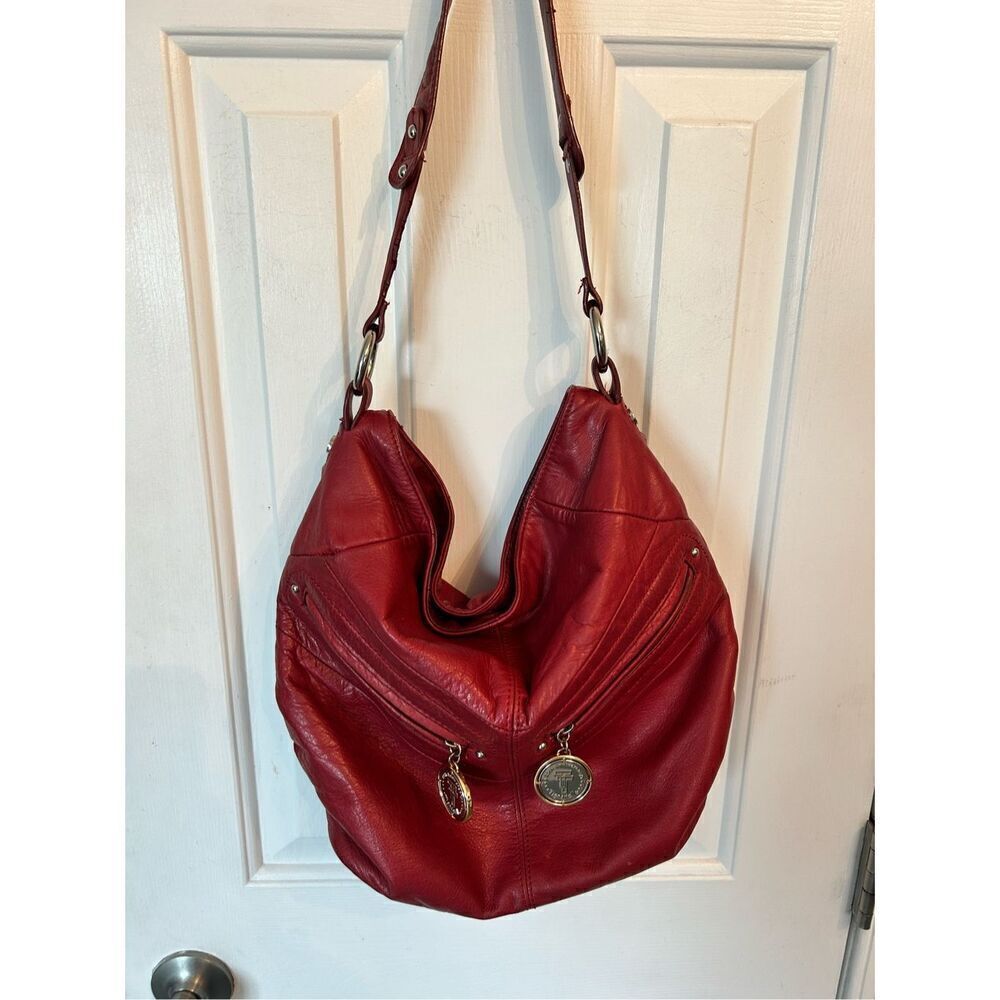 Tignanello 20th anniversary red leather shoulder bag